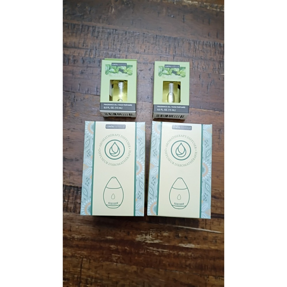 Luminessece Aromatherapy  Diffuser Waterless Essential Oil White MableStyle 4pcs